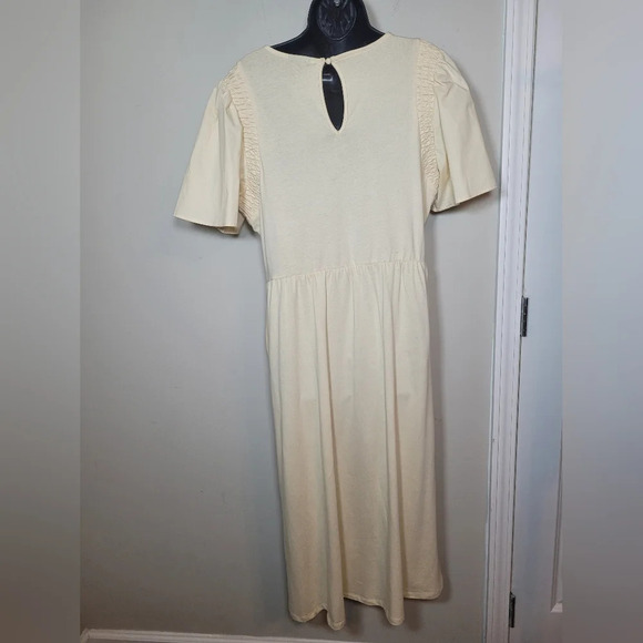 Who What Wear Cream Cottagecore Cotton Maxi Dress sz L - Picture 2 of 9